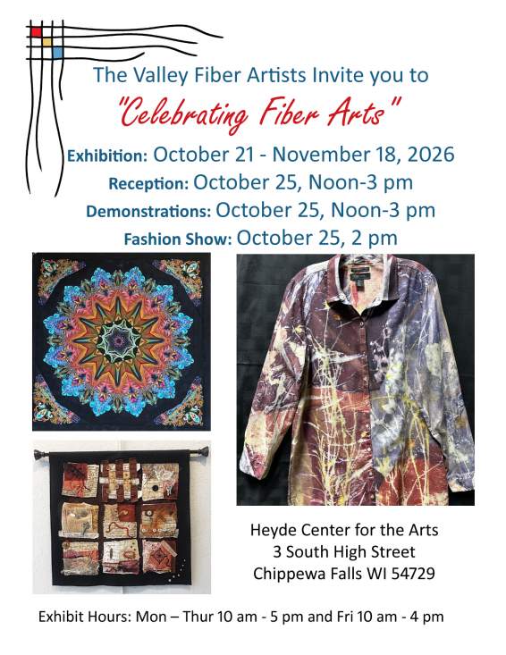 Celebrating Fiber Arts exhibit October 21 - November 18, 2026