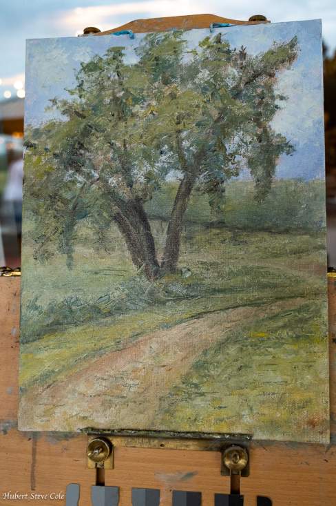 Randy's painting of a tree at the winery