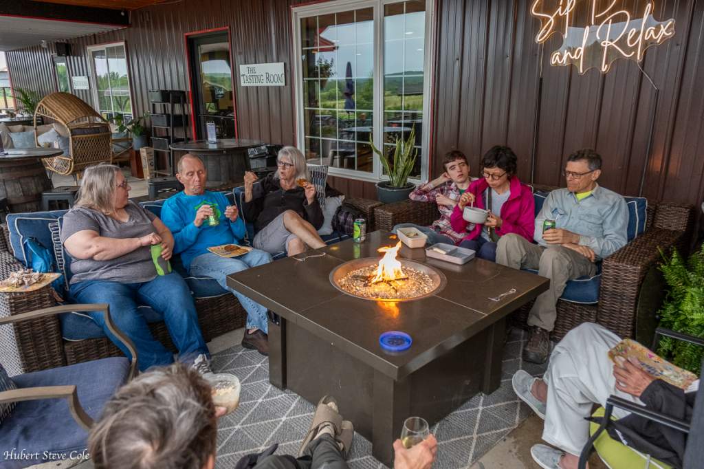 Group enjoying refreshments